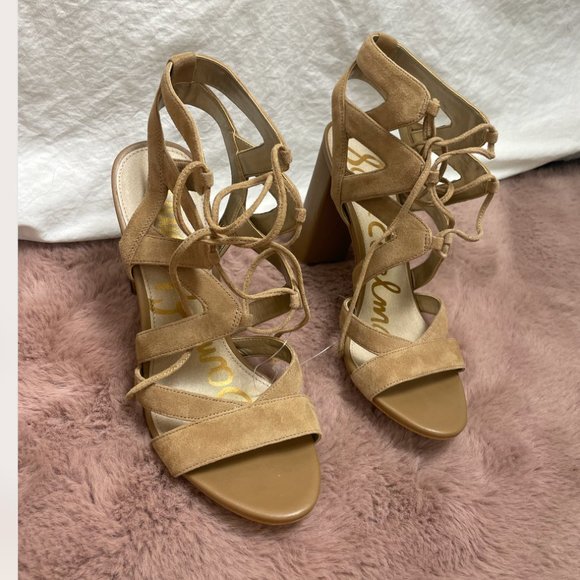 ⭐️ Lace Up Strappy Strap Boho Peasant Romantic Sexy Classy Chic Glam Party Heels - Picture 2 of 7